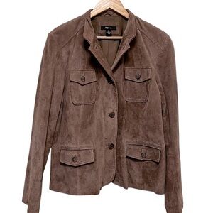 STYLE & CO Genuine Suede Leather Blazer Coat Size XL